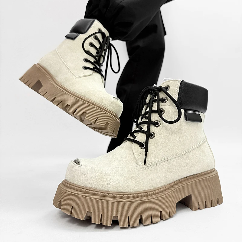 

Autumn-Winter New Style British Windbreaker Boot with Thick Soles, Anti-Slip Function, Heightened and Reinforced Work Boots