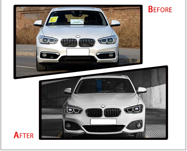 High quality bodykit grille front bumper exhaust pipe side skirts fender use for 1Series F20 14-18 log lamp Upqrade to M tech