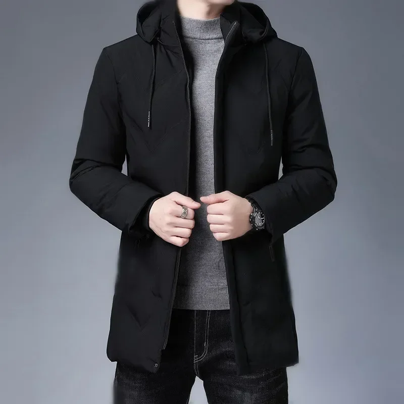 

Men Fashion Casual Mens Winter Jackets and Coats Fleece Parkas Mens Parkas Winter Warm Jacket Coats Collar Detachable Clothes