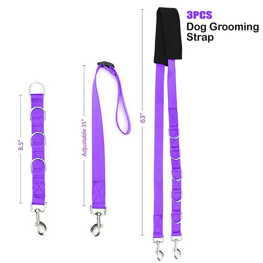 Grooming Belly Strap Pet Supplies Adjustable Dog D-Rings Bathing Band Free Size Pet Traction Belt Dog Collar Dog Harness 3Pcs