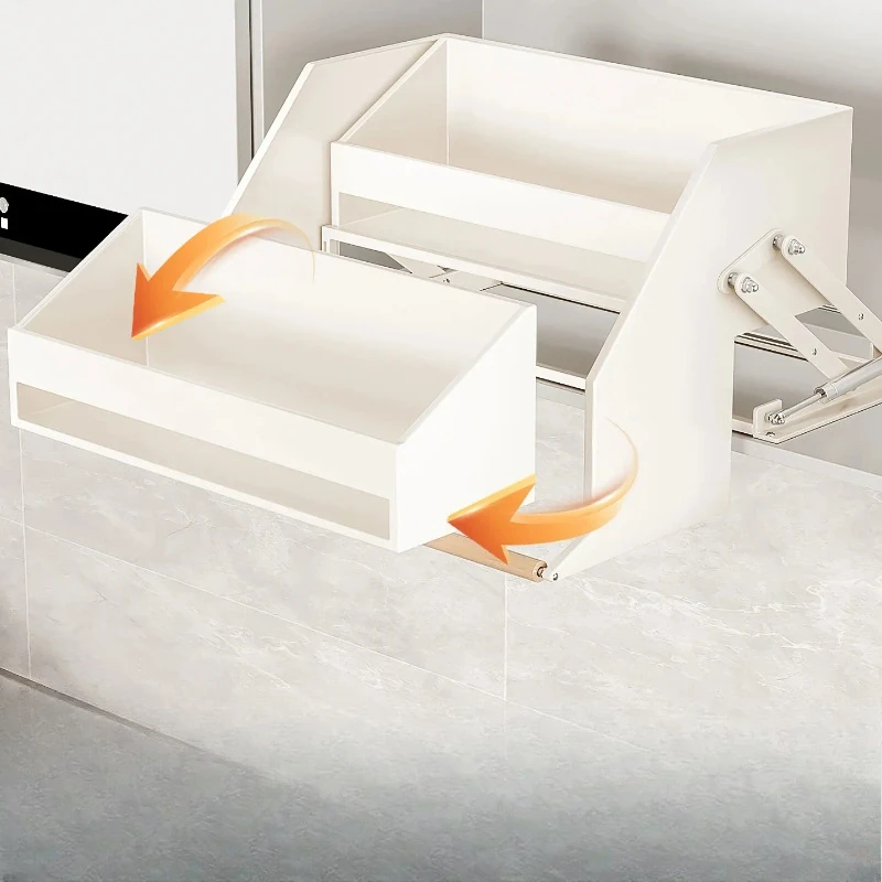 

Kitchen hanging cabinet lift basket cabinet drop-down seasoning basket top cabinet up and down telescopic storage rack