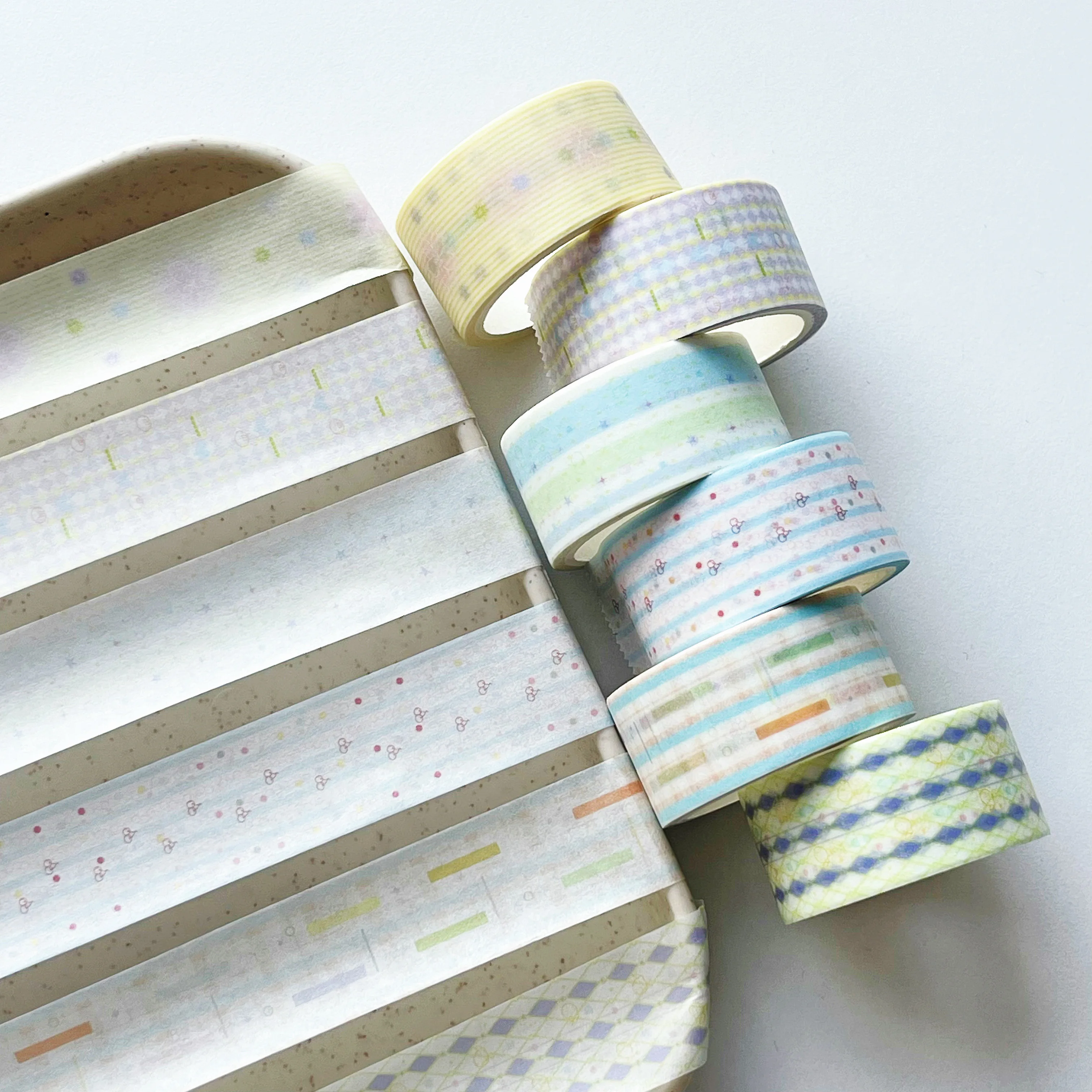 Ins Style Washi Tape Scrapbooking Masking Tape Spring Flutter Basic Pattern DIY Stickers Tapes Crafts Supplies