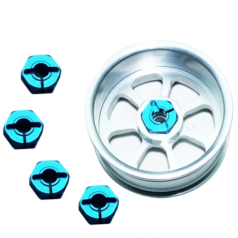 4Pcs/Lot  Aluminum Wheel Hex Nut 12MM HSP 102042 (02134) for 1/10 Scale Models Upgrade Parts 4WD RC Car Himoto HSP Accesories