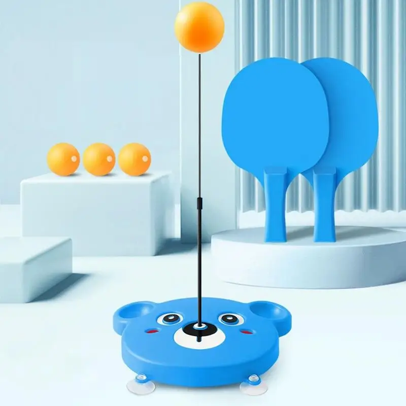 Table Tennis Trainer Set Adjustable Height Portable Table Tennis Trainer Table Tennis Training Machine Soft Shaft Sucker Pong