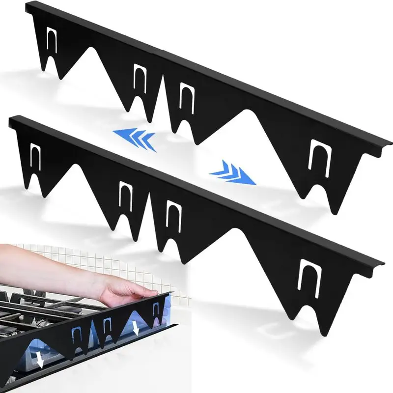 Stainless Steel Stove Gap Covers(1 set), Stove Gap Filler, Stove Gap Guards for Gas Range, Range Trim Kit, Heat Resistant& Easy