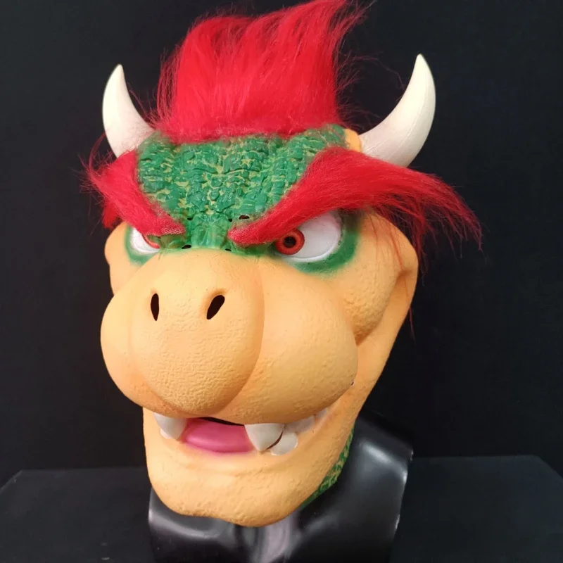 Anime Bowser Cosplay Adereços, Máscara Facial de Látex, Halloween Party Role Play, Luvas, Trajes Adultos, Acessórios Presentes