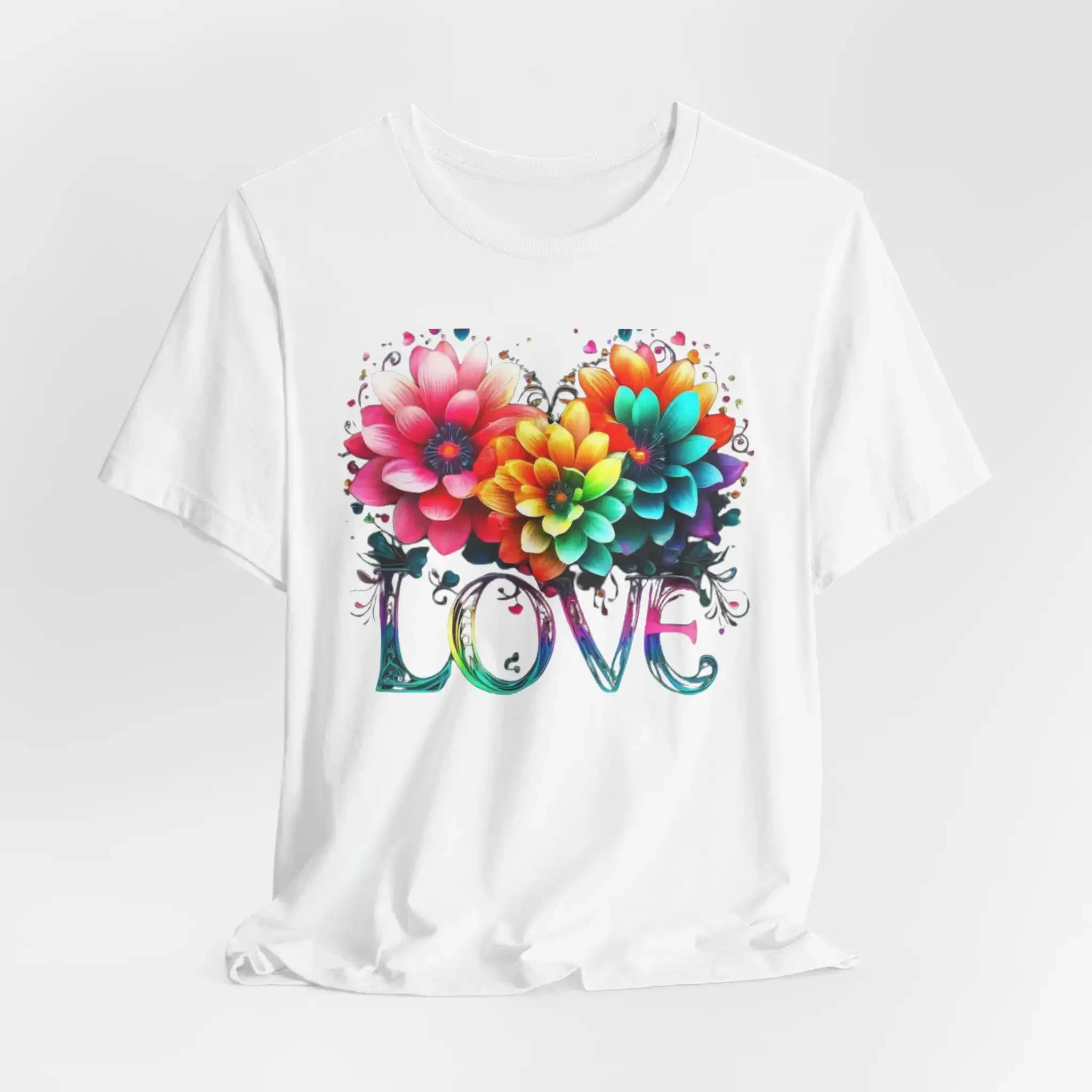Floral Love T Shirt Spring Flower Botanical Garden Nature Lover Colorful Top