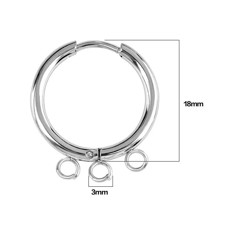 Aço inoxidável Brinco Ganchos com Loop, Banhado a Ouro, Orelha Redonda Post, Open Jump Ring, DIY Jóias Fazendo Componentes, 10Pcs