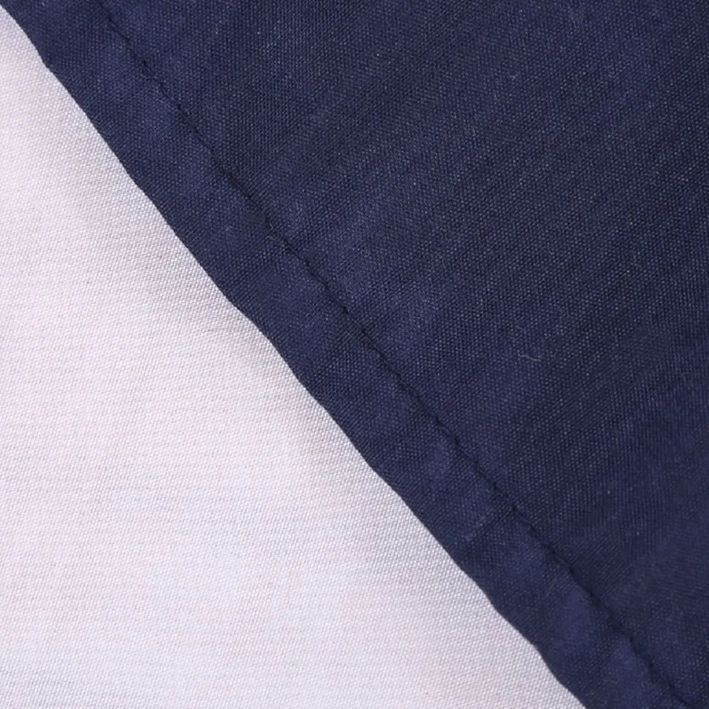 

Solid Color Elastic Polyester Ruffled Pleated Skirt Dark Blue Bed Bedding Full Coverage Bedroom