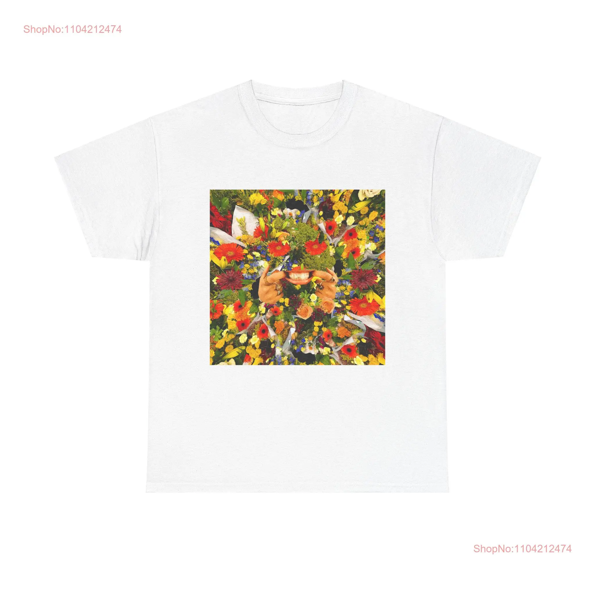 Flowers Collage T Shirt Original Art Poster Surrealist Digital long or short sleeves