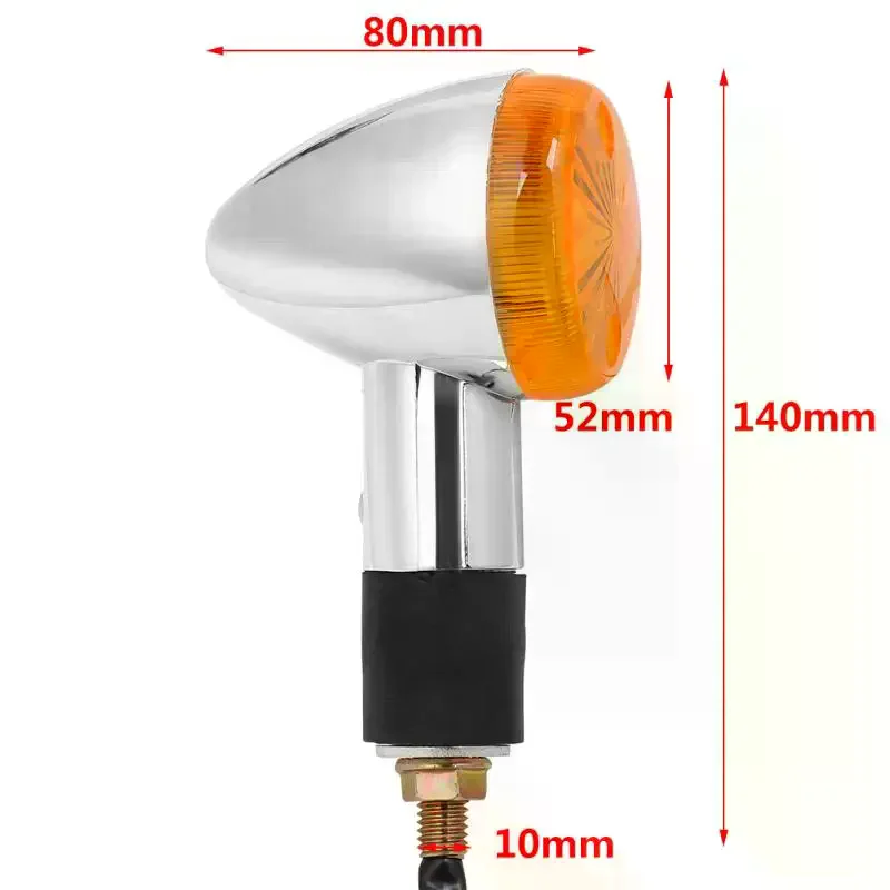 12V 10mm For Scooter Cafe Racer Motorcycle Turn: Signals Amber Lights Universal Moto Bulb 1/2pcs