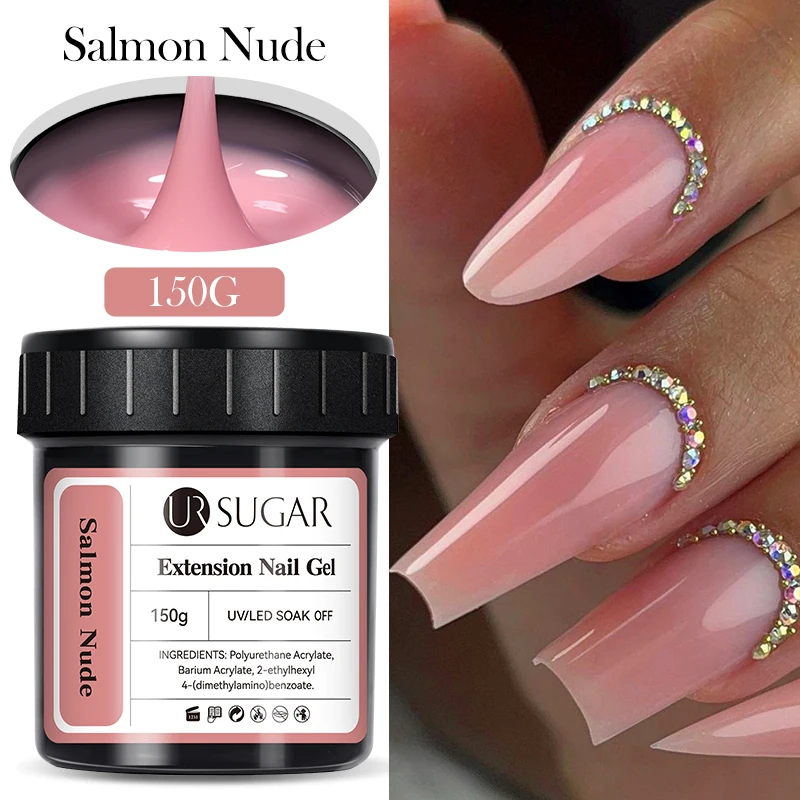 UR SUIKER 150g Quick Extension Gel Roze Jelly Melkwit Camouflage Vinger Franse Harde Gel UV LED Gel Nail Art Design manicure