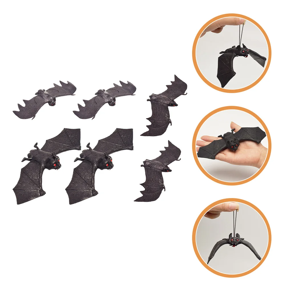 

6Pcs Bat Pendant Halloween Decorations Simulation Flying Bats Hanging Scary Yard Garden Party Scene Layout Halloween Bat Pendant