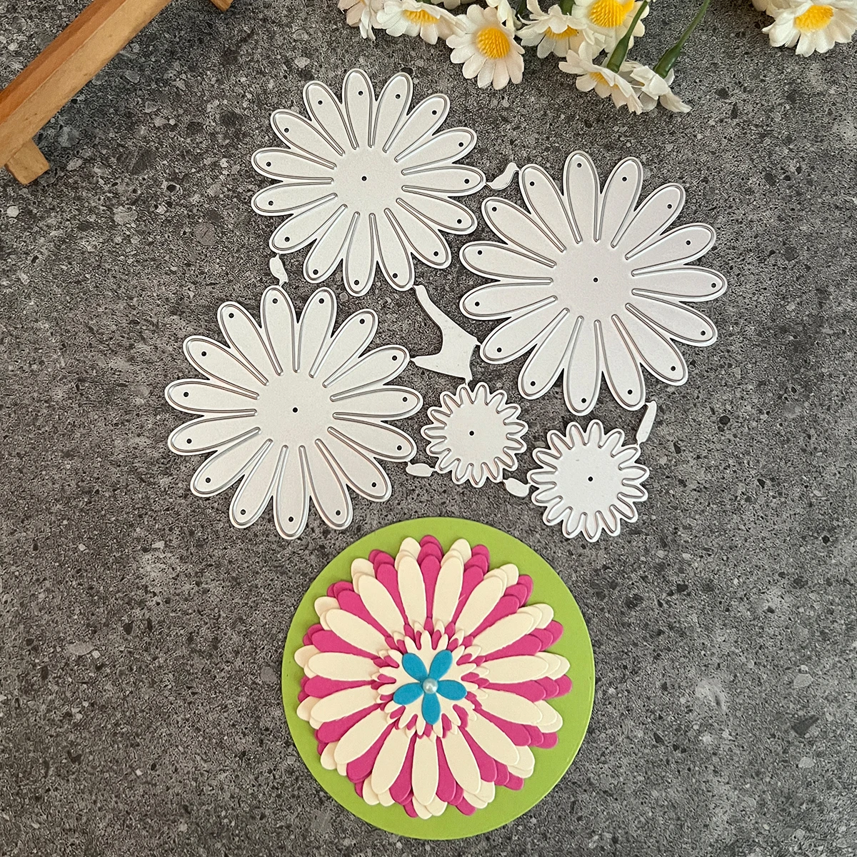 Flowers Metal Cutting Dies Stencil Scrapbooking Diy Album Stamp Paper Card Embossing Decor Craft Knife Mould