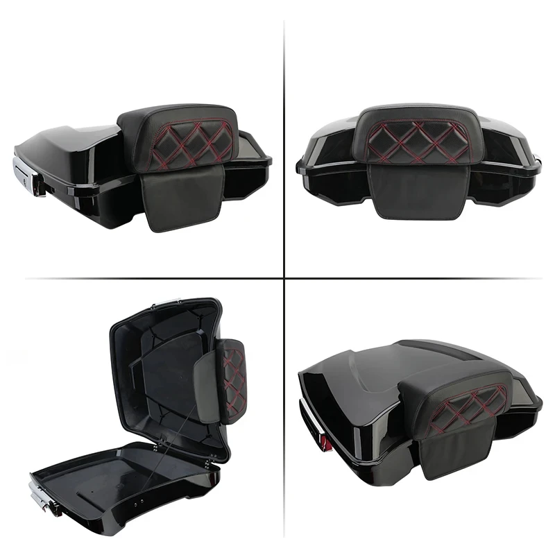 Motorcycle Rear Storage Box Trunk Tail Box Trunk  Touring Electra Street Glide Ultra Classic Road King 1997-up