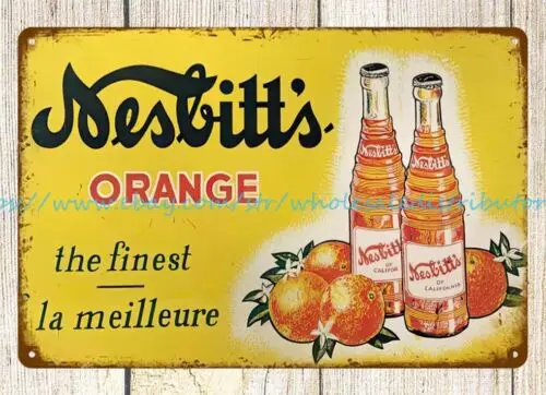 home bar ideas NESBITT'S ORANGE THE FINEST LA MEILLEURE metal tin sign