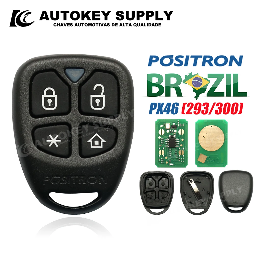 

Remote Key For Positron Alarm System, Px46 - Double Program (293/300) Autokeysupply AKBPCP099