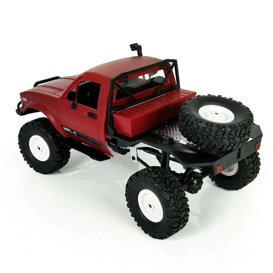 XKS WPL C14 1/1 على الطرق الوعرة RC شبه شاحنة 4WD 2.4G 2CH 15km/h هيكل معدني إطارات TPR لعبة شاحنة التحكم عن بعد هدية للبنين والأطفال