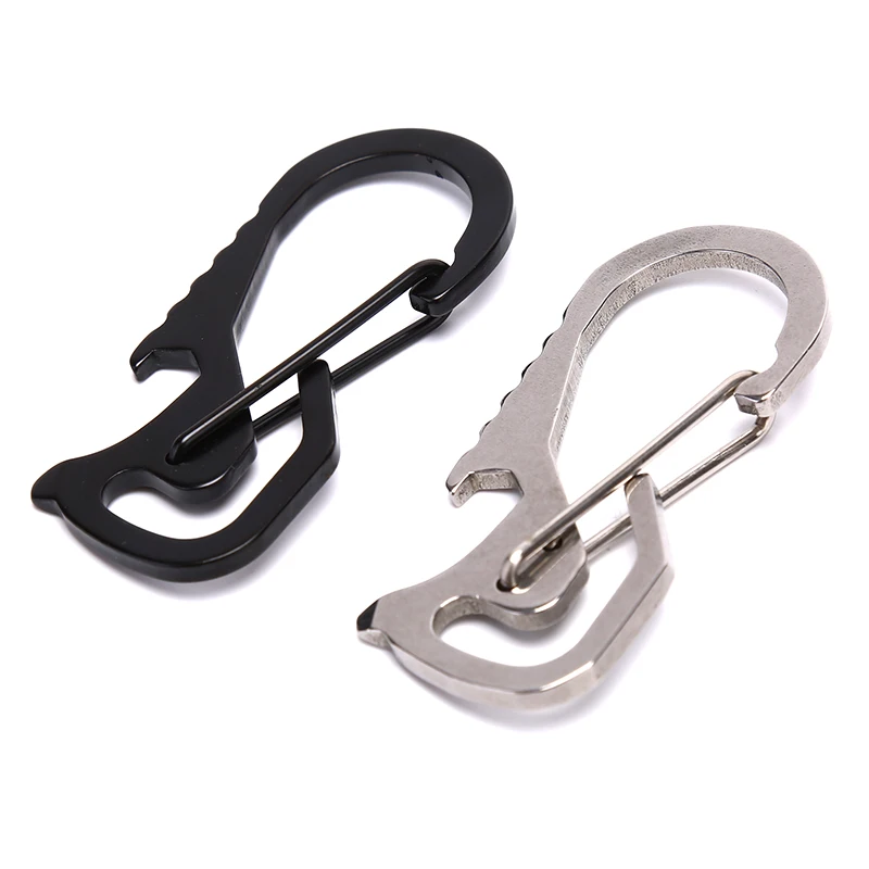 1Pcs Outdoor Useful Stainless Steel Buckle Carabiner Keychain Key Ring Clip Hook