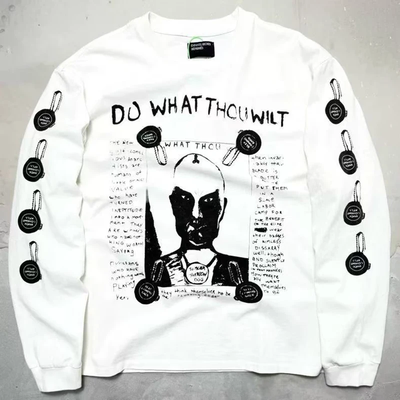 

Vintage 2000s Graphic Cotton T-Shirt Men Women Oversized Long Sleeve Hip Hop Streetwear Casual Fashion Tee