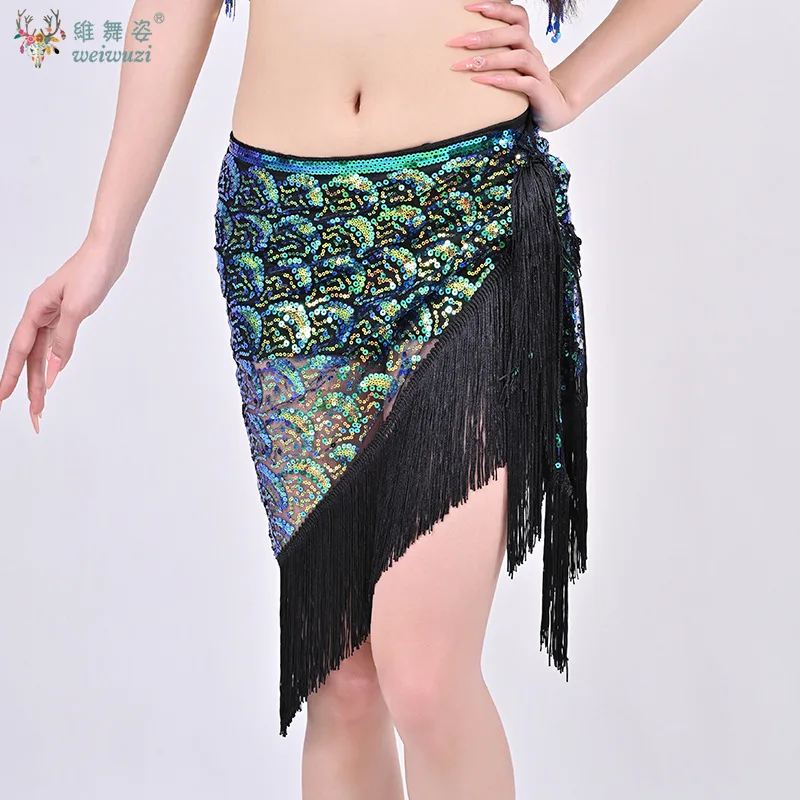 Belly Dance Practice Accessories for Women's Exquisite Sequined Waist Towel Adult and Children's Oriental Dance Belts Hip Towel
