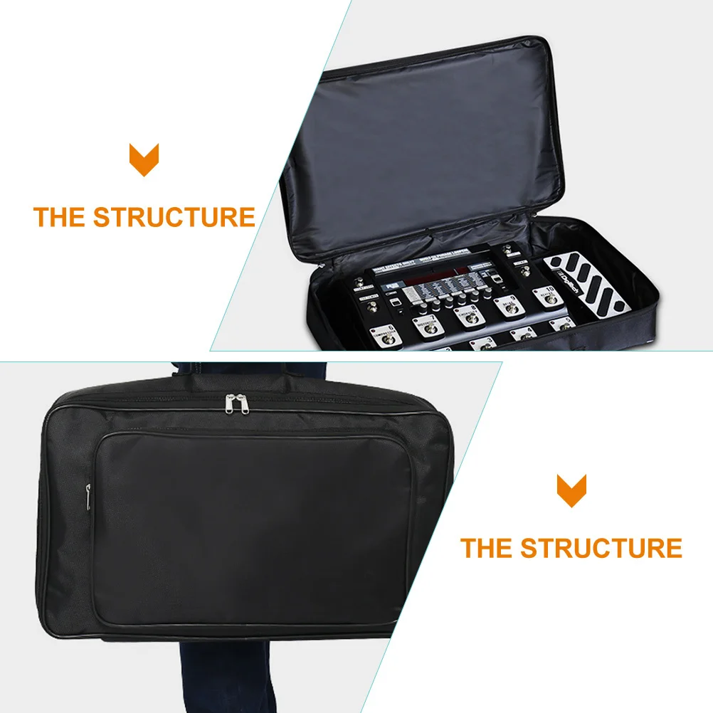 Oxford Cloth Audio Effector Storage Case Portable Shockproof Organizer Bag Black Stylish Durable Protective Microphone Parts