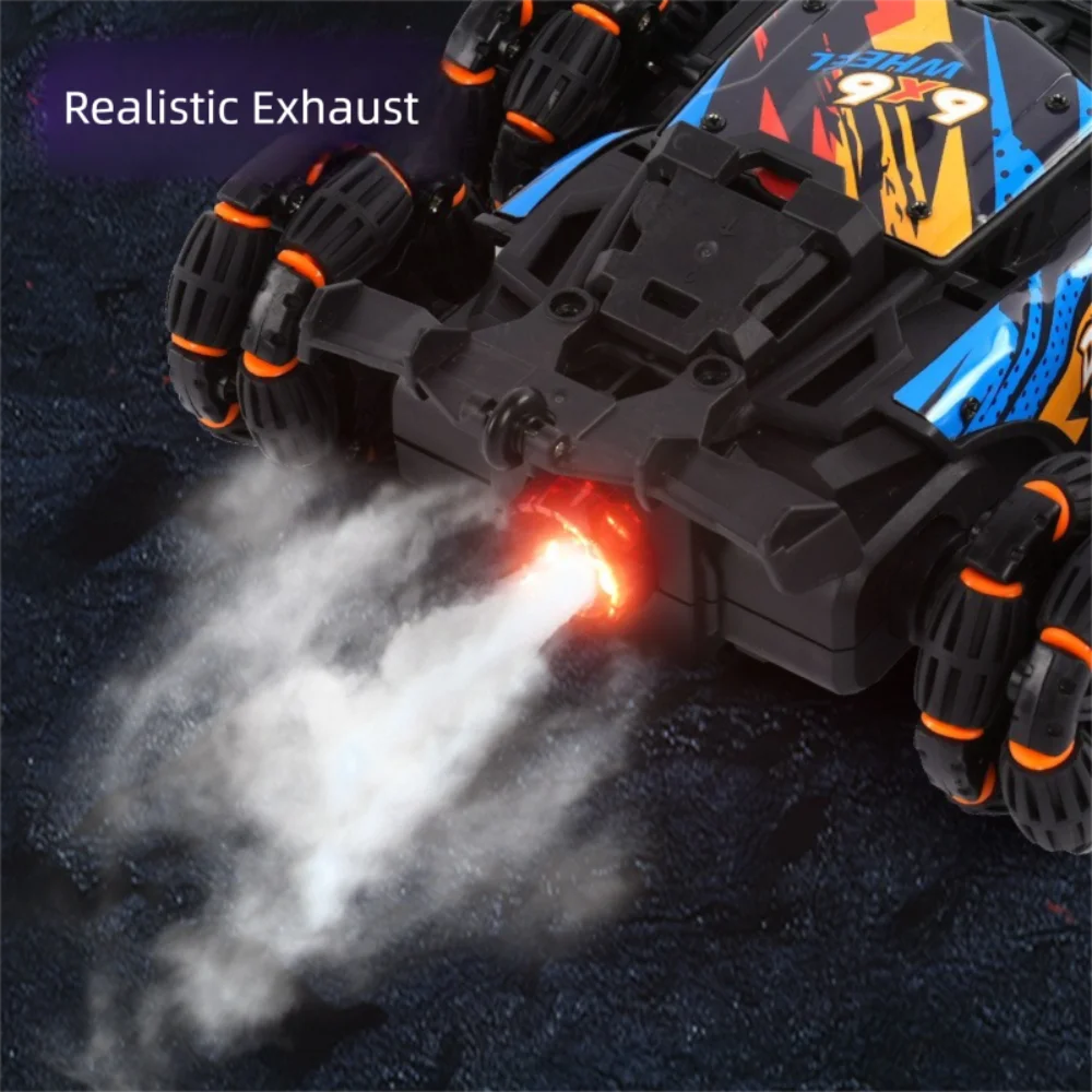 

Cool Alloy Plastic RC Stunt Car Orange Purple 6x6 Spray Gas Remote Control Racing Car Off-Road Electric Spray Gas RC Toy Gift