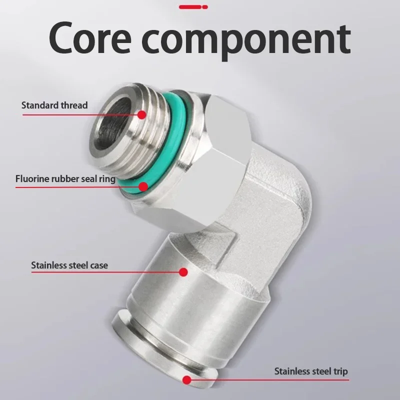 Imagem -03 - Conector Pneumático de 304 Externo g Thread Fitting Elbow Connecting Pipe pl 10 Pcs Aço Inoxidável