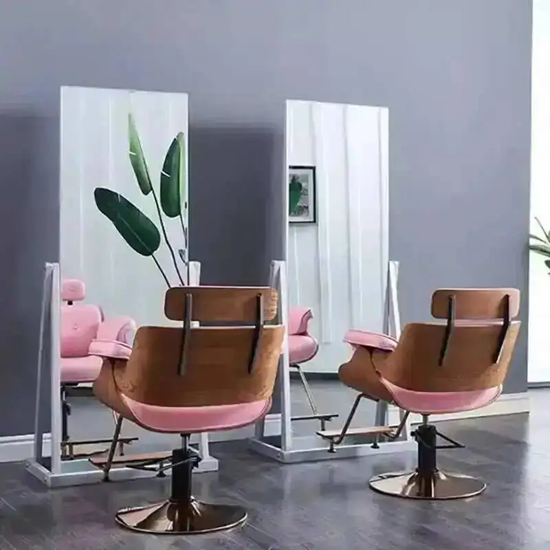 Luxury Leg Retro Salon Barbershop Chair Gold Beauty Vintage Salon Chair Portable Swivel Silla De Barbero Commercial Furniture