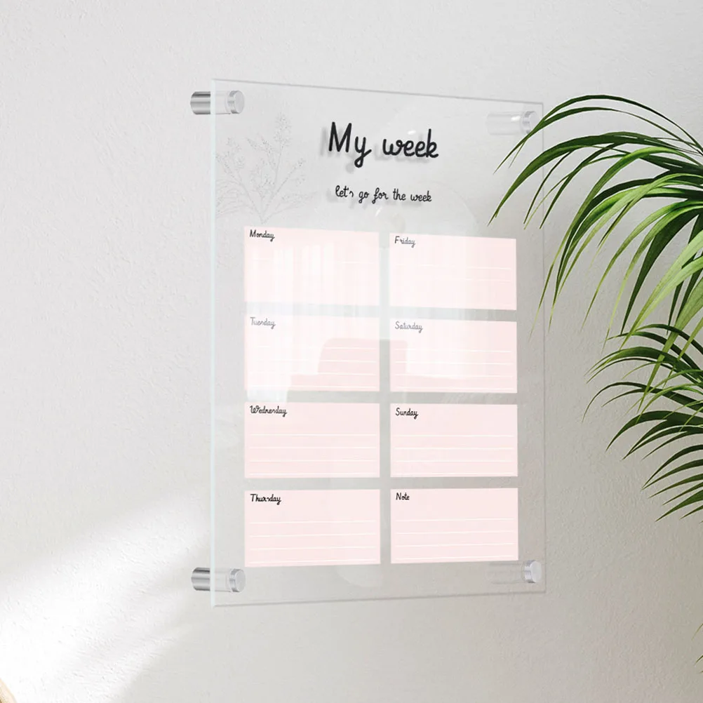 Acrylic Message Clear Sign Hanging Wall Mounted Planner Memo Dry Erase Display Home Office Hanging Message Board Use