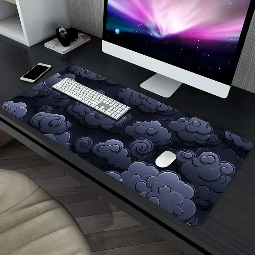 Auspicious Cloud Pattern Large Mouse Pad Gaming Mats Non-Slip Desk Mat with Stitched Edge HD Printing Office Mat