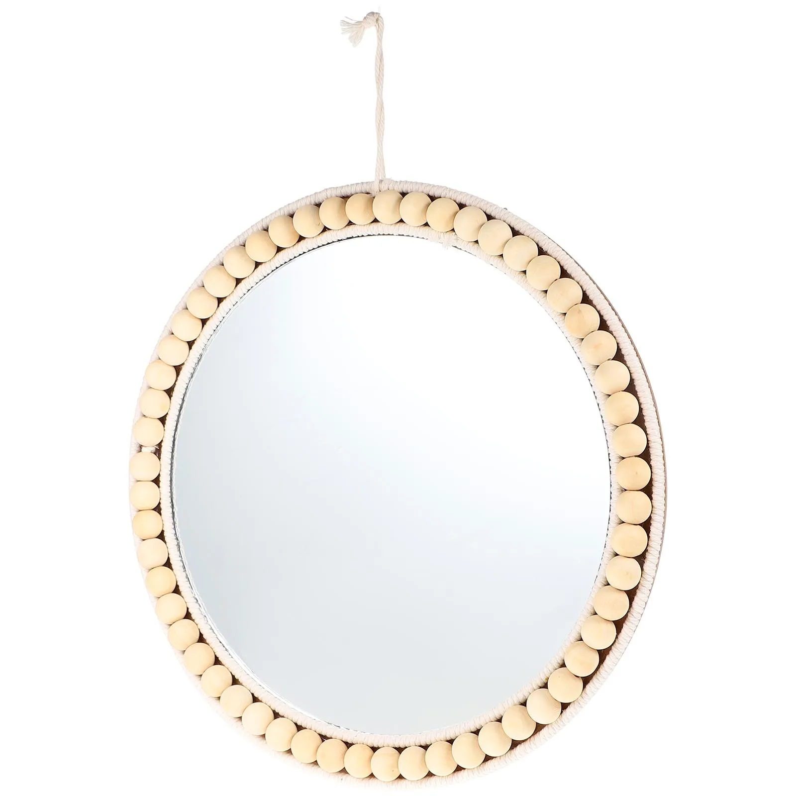 

1Pcs Handmade Cotton Rope Woven Mirror Decorative Wall Hanging Makeup Mirror for Home Bedroom Bathroom Decor Creative Fashion