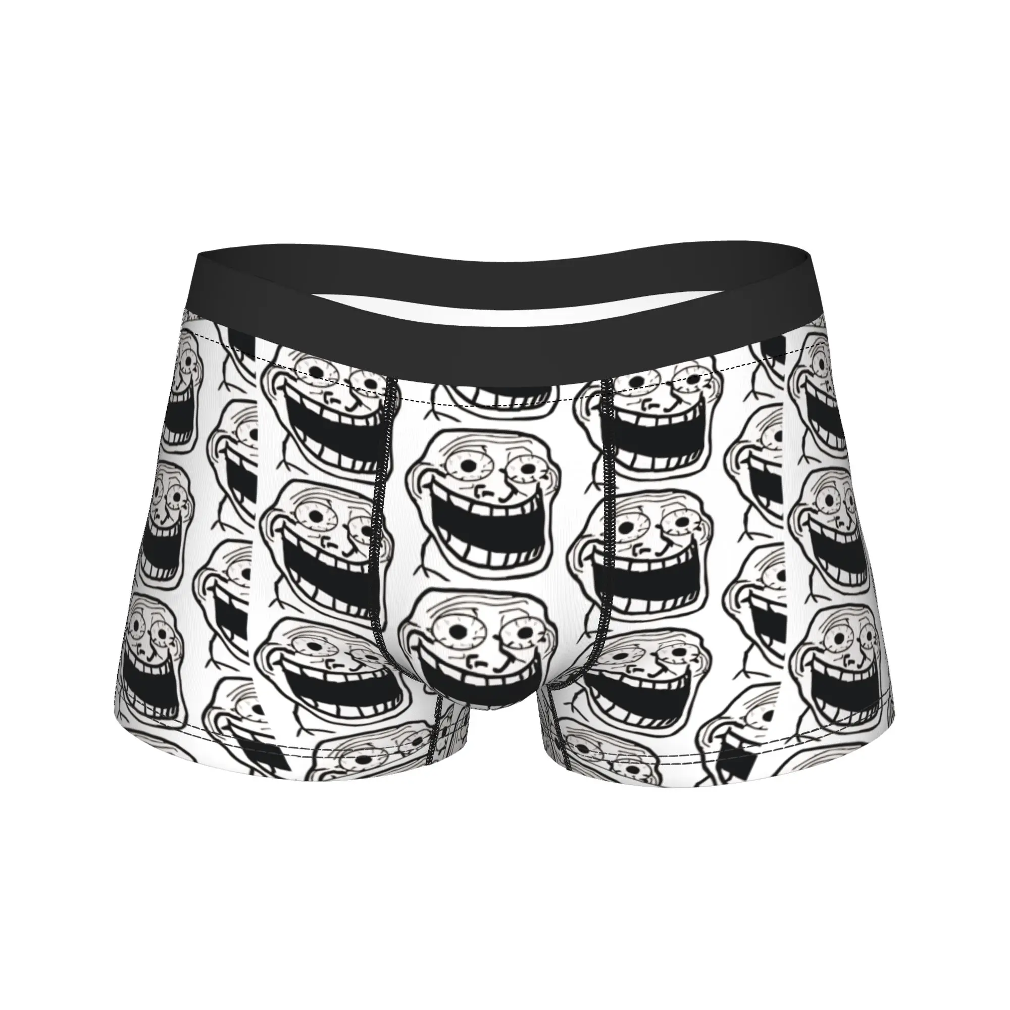 Rage Comic Trollface Underwear  Breathable Panties Printing Boxer Brief For Men Pouch Large Size Boxershorts