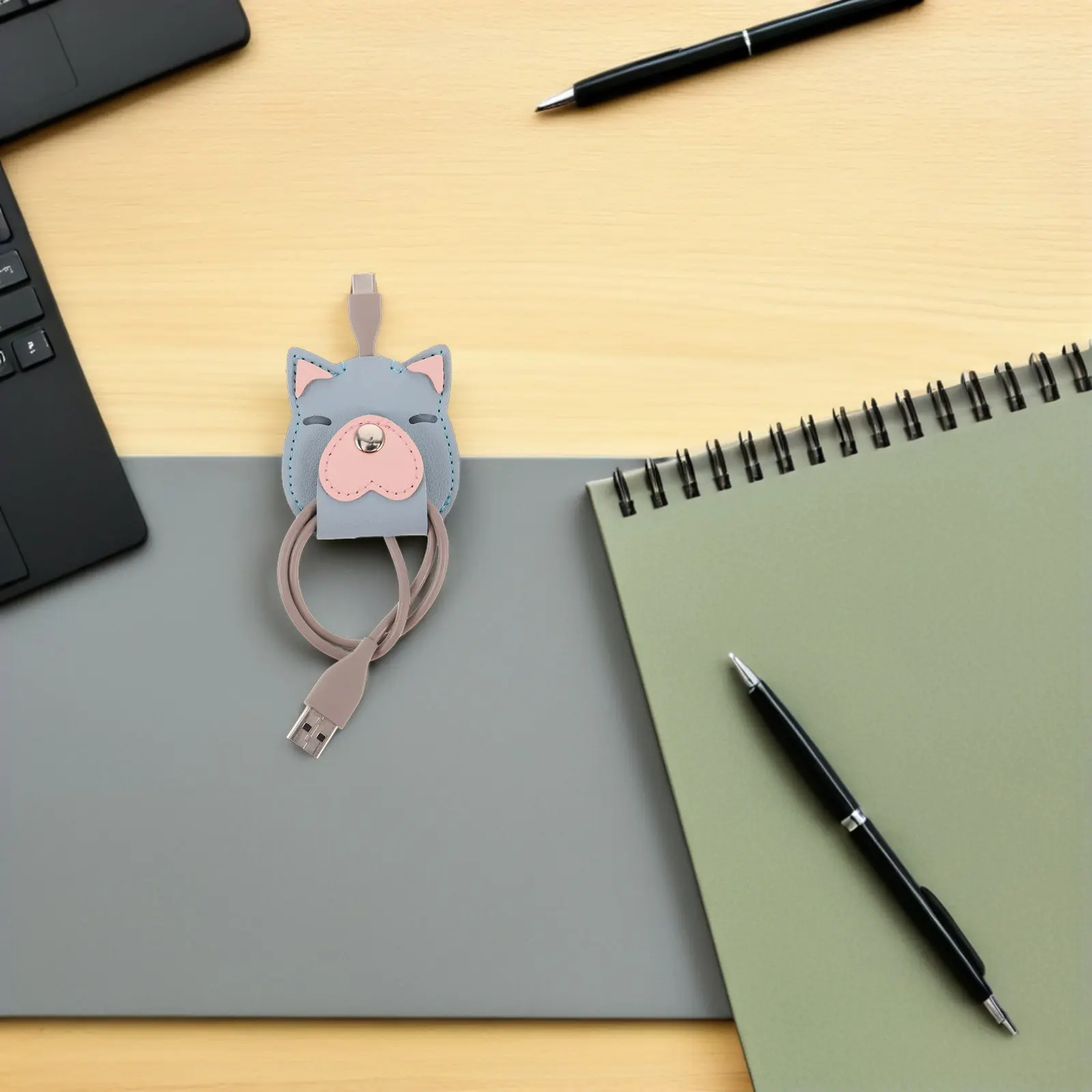 5Pcs PU Earphone Cord Organizer Compact Cable Wrap Clips Animal Design Cord Keeper for Earbuds Headphones USB