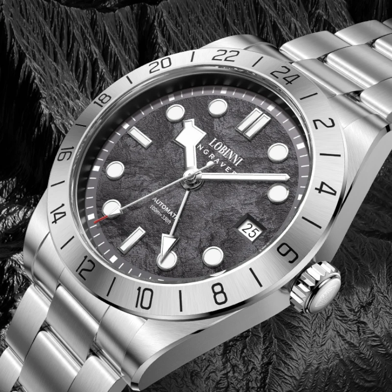 LOBINNI Automatic Stainless Steel Watch Designer Luminous Pointers Japan NH34 Movement Automatic Watches