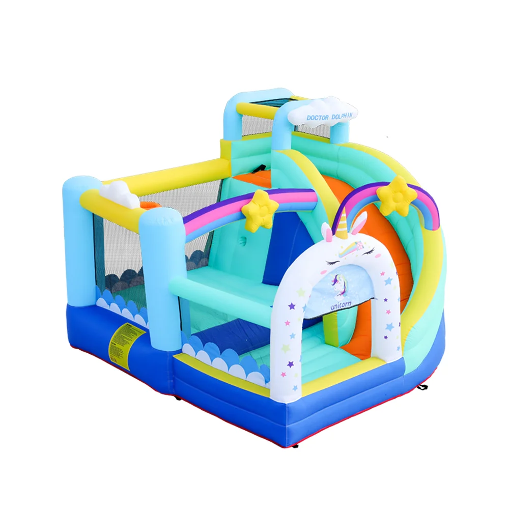 

Kids Unicorn Inflatable Moonwalk Water Jumper Bouncer Bouncy Castle Jumping Cloud Bounce House Combo Party With Blower
