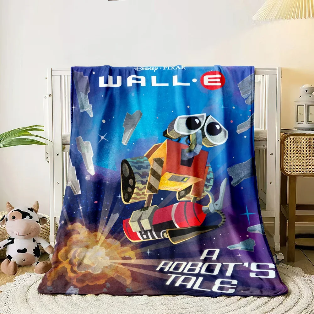 Robot WALL-E Cartoon printed flannel thin blanket. Four seasons blanket.for sofa, beds, living room, travel picnic blanket gifts