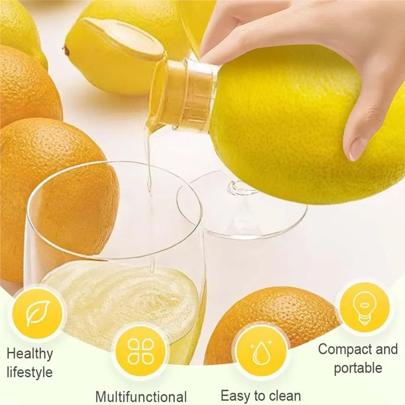 N85R-Screw-Top Lemon Squeezer With Pour Spout Mini Portable Manual Juicer