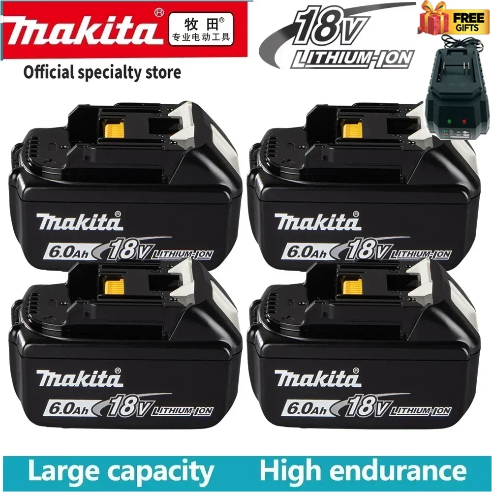 

100% Original Makita Rechargeable Power Tool Battery, Replaceable LED Lithium-ion, 6.0 Ah 18V LXT BL1860B BL1860BL1850 BL1830