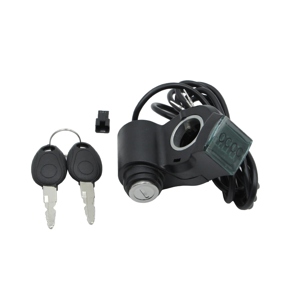 12V-84V E-bike 3 Wires Power Switch Key Lock With Digital Display Voltmeter For KUGOO M4 PRO Electric Scooter Replacement Parts
