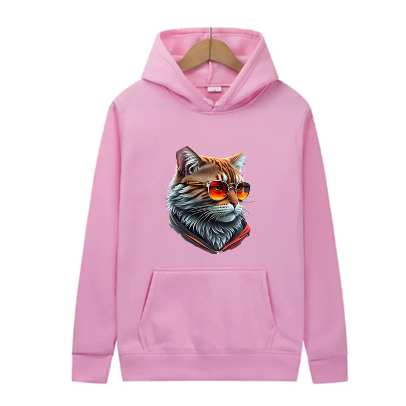 المبيعات الساخنة بدلة رياضية رجالي الاتجاه القط الطباعة عادية هوديي بلوزات الركض الرياضة القمم البلوز Harajuku تنوعا الشارع جلطة #2