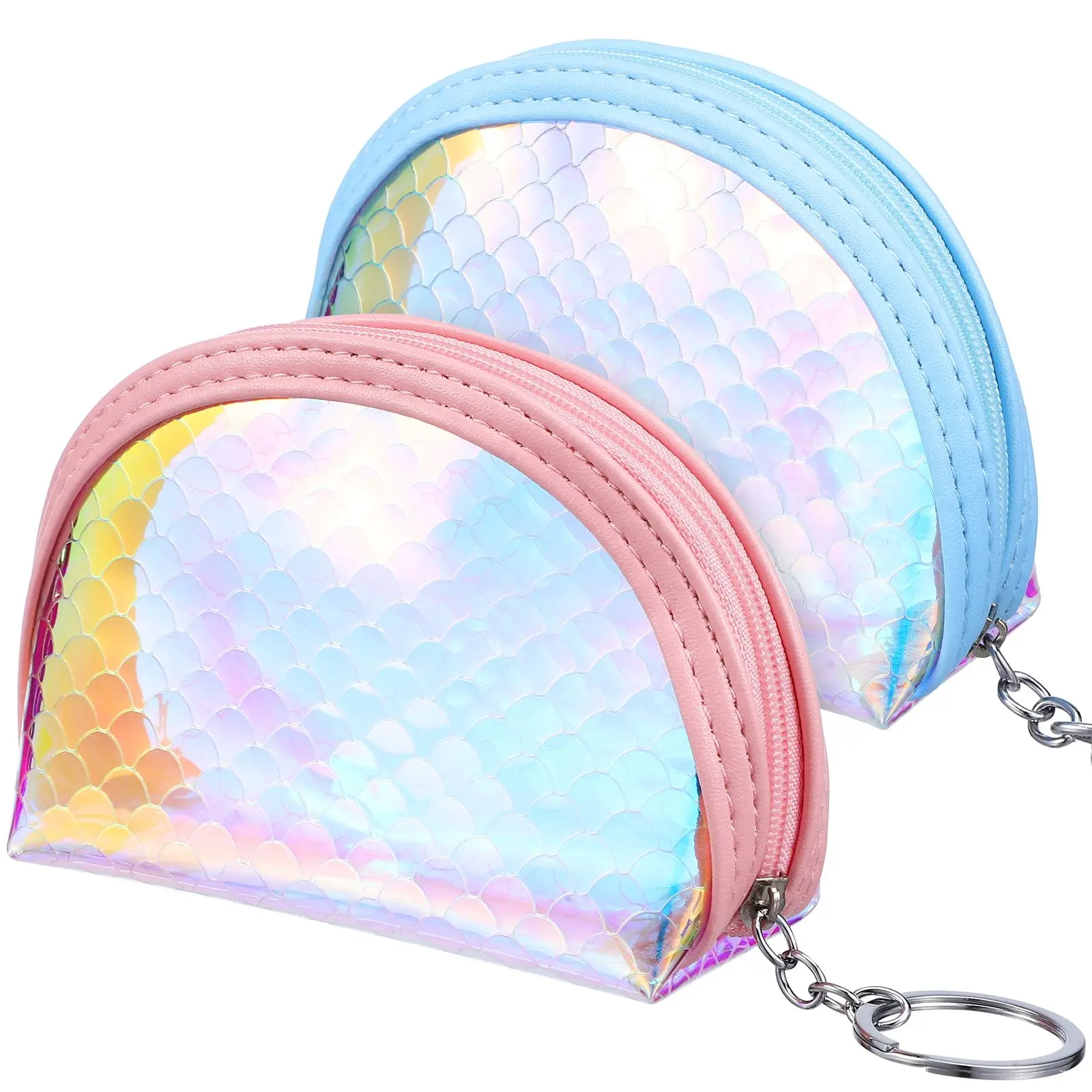 

2 Pcs Mini Handbag Mermaid Coin Purse Wallet Style Secure Women Purse Zipper Zipper Clutch Small Wallet Change Pouch Bag