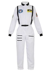 astronaut costume adult astronaut women men flight space suit jumpsuit halloween cosplay one piece overalls blue white orange