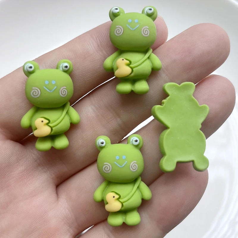 10pcs Kawaii colored resin frog flat back portrait scrapbook DIY Christmas decoration accessories handicraft hairpin decoration