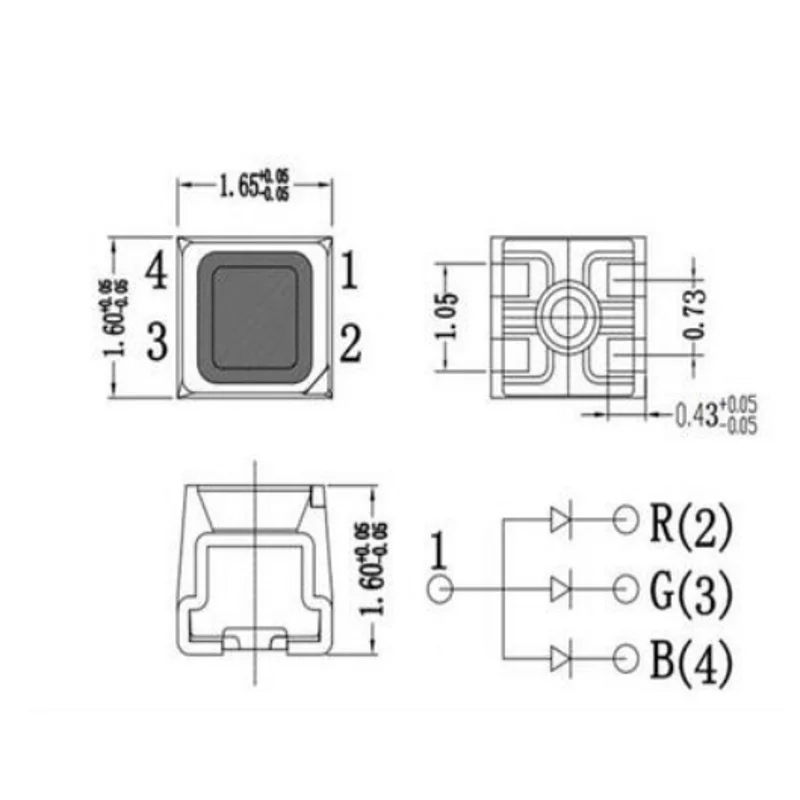 1515RGB outdoor full-color red green blue mini display dedicated colorful led lamp beads dedicated to display