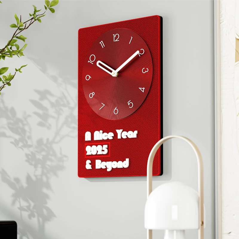 

Креативные настенные часы для гостиной, минималистичные красные часы для спальни, многофункциональные бесшумные настенные часы, аксессуары для украшения дома