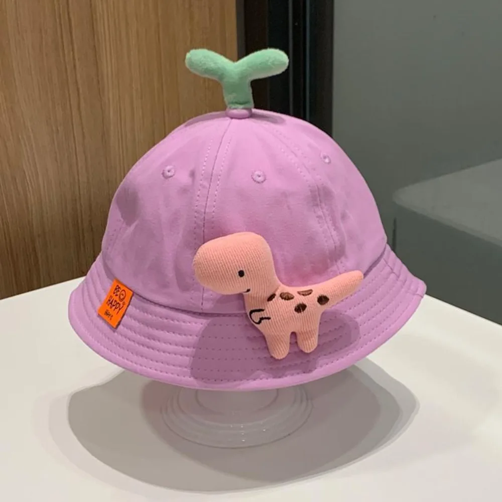 

New Cartoon Dinosaur Fisherman Hats Casual UV Protection Bucket Hat Cotton Sunshade Hat Children
