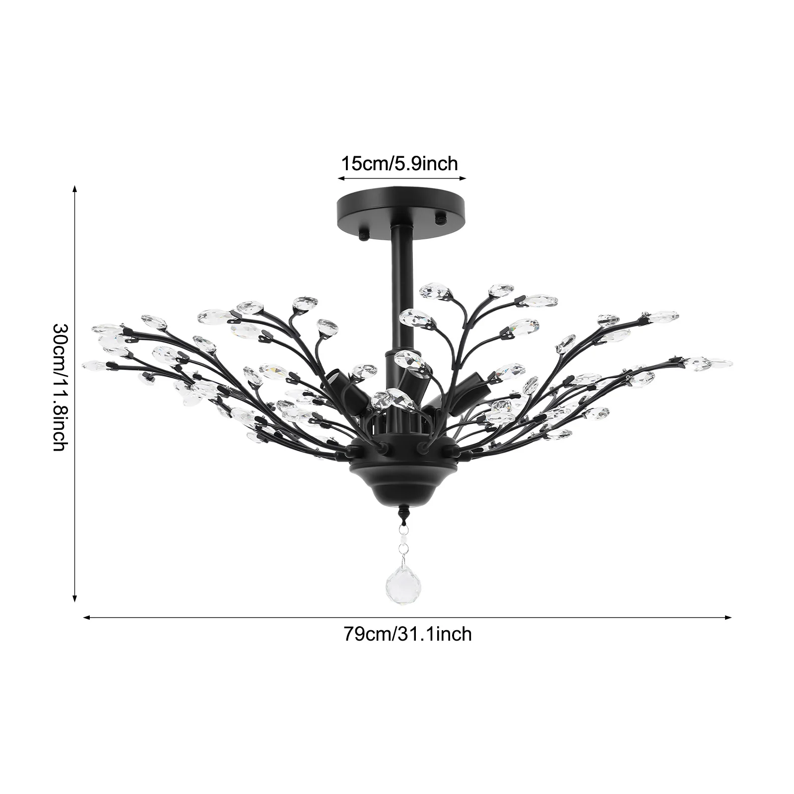 

Vintage Crystal Chandeliers, Branches Pendant Light, 110V Crystal Pendant Light for Lofts, Living Rooms, Entrances