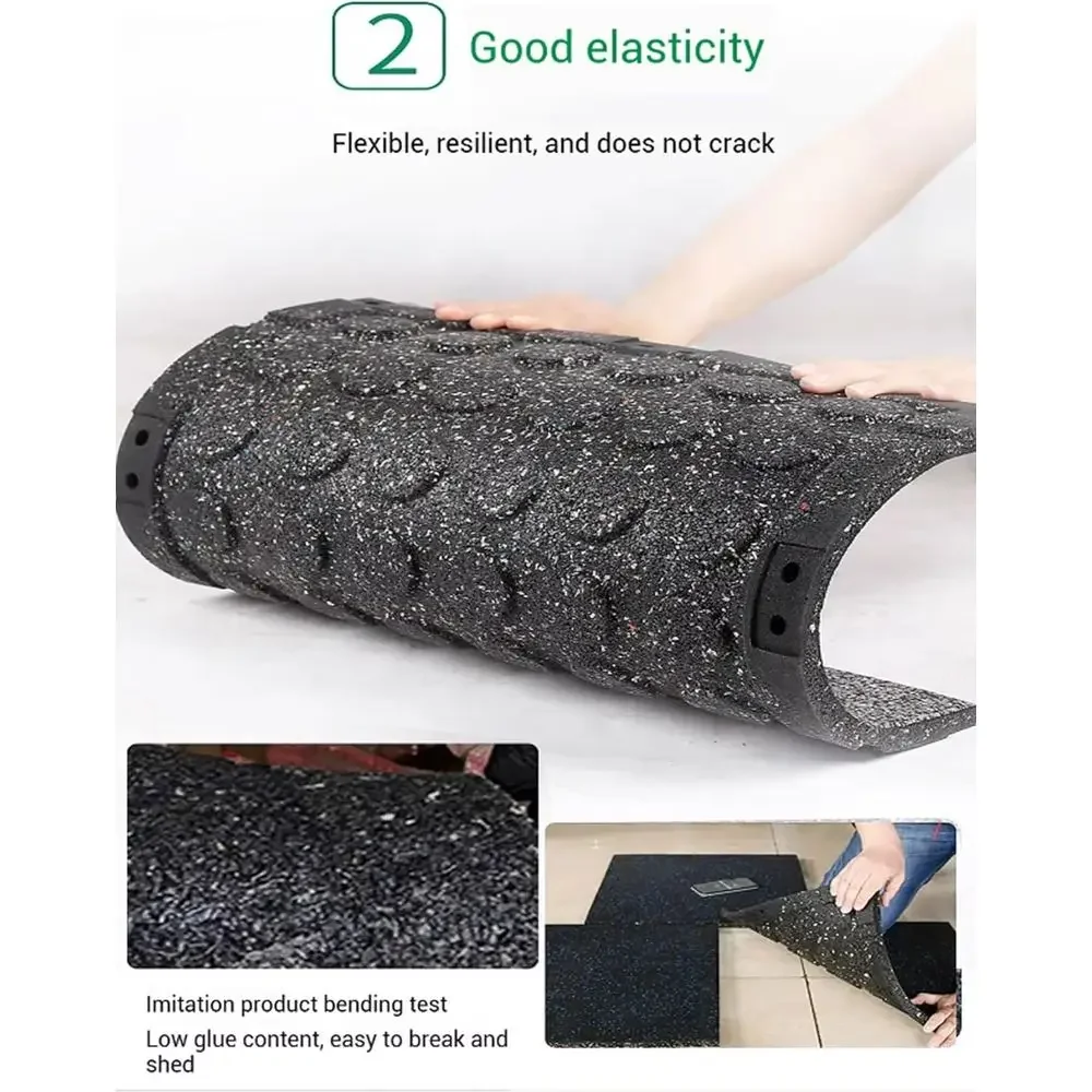 Gym Flooring: Protective Rubber Exercise Mats with Foam, Puzzle Tiles for Home Workout Rooms view 4