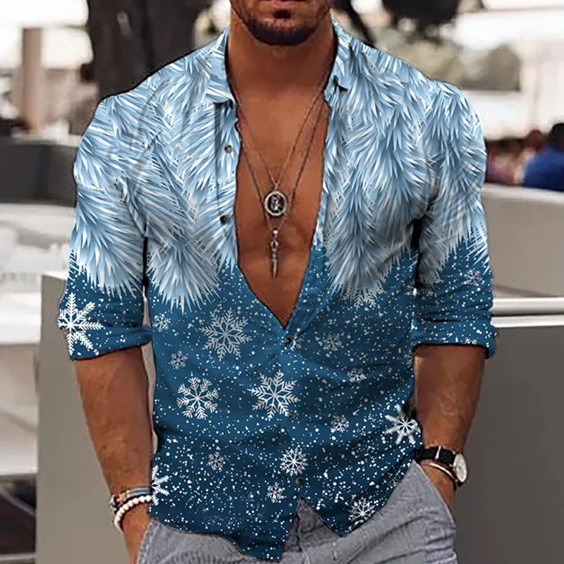 Fashion Luxury Men Shirts Single Breasted Shirt Casual Purple Turbulent Print Long Sleeve Tops Men\'s Clothing Hawaii Cardigan